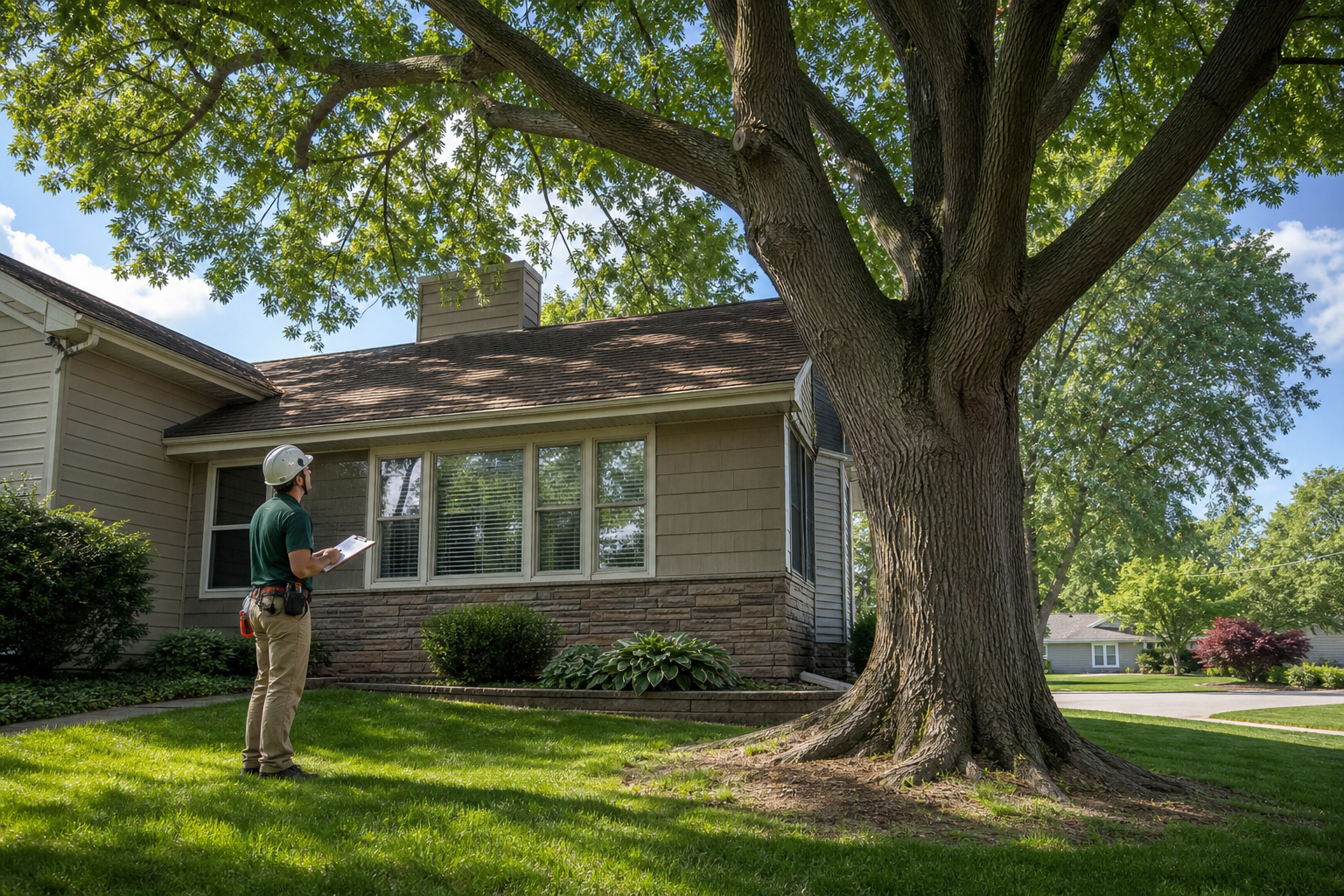 Arborist Consultation in Minnetonka, MN | Dynasty Tree 2 Certified arborist evaluating a tree during a consultation in Minnetonka, MN